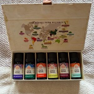Guru Nanda 100% Pure & Natural ESSENTIAL OIL 6 Pack w Magnetic Case NEW Fresh